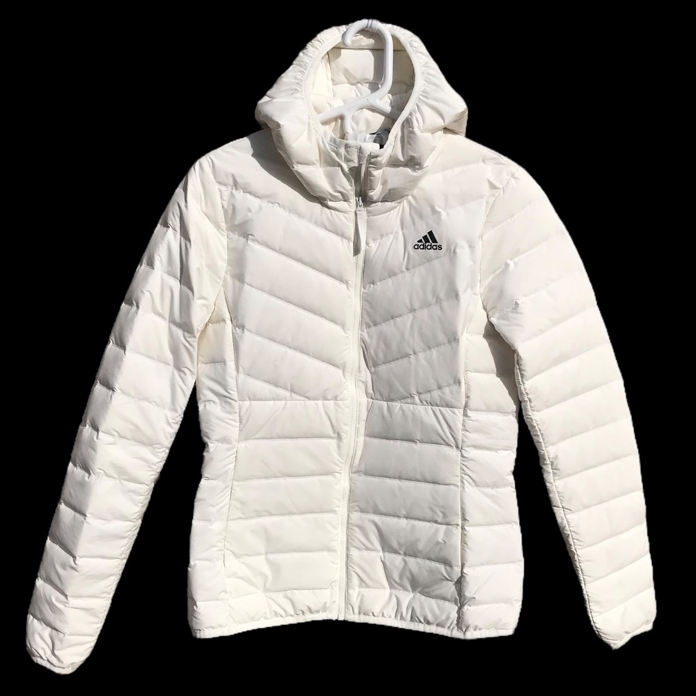 Women’s Adidas Varilite Hooded Jacket White Size Small S Golf Jacket